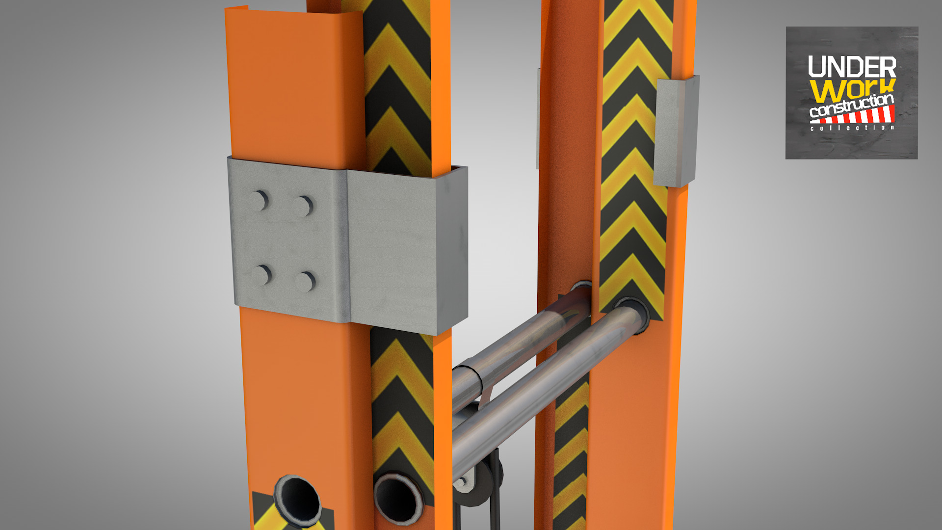 Construction - Ladder Orange 3D model_6