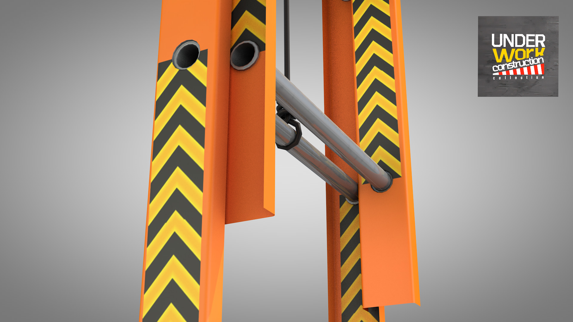 Construction - Ladder Orange 3D model_5