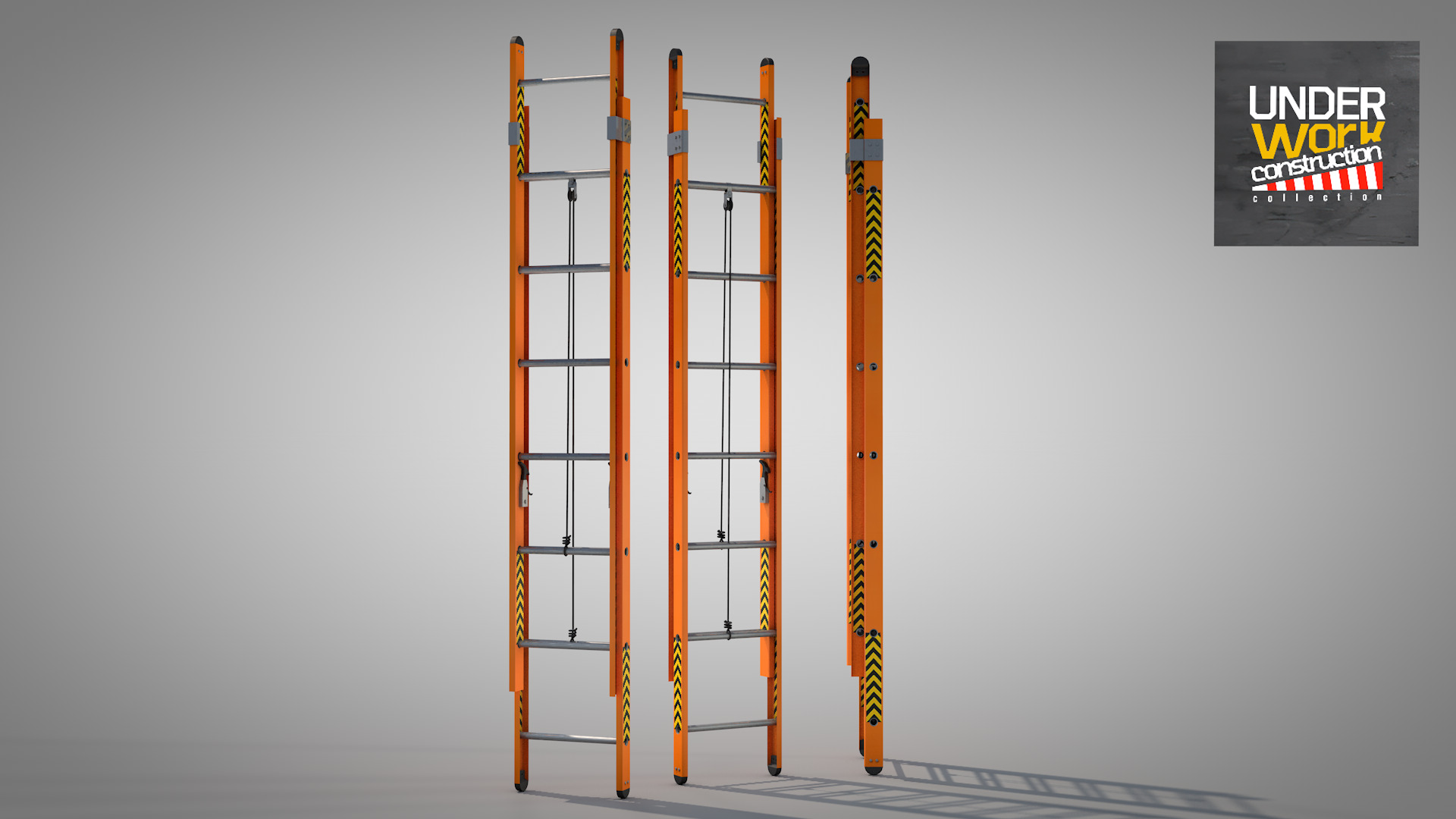 Construction - Ladder Orange 3D model_10