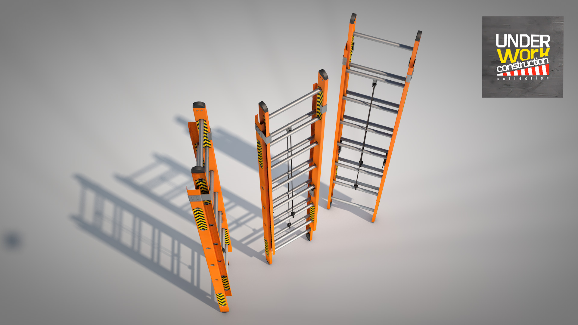Construction - Ladder Orange 3D model_12