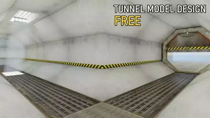 3d Tunnel Low-poly 3D model