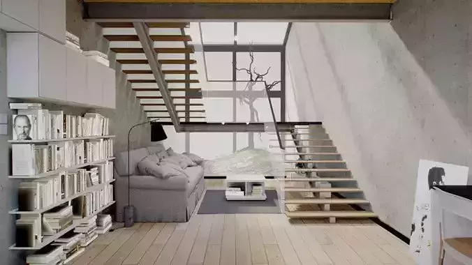 WMStudio Interior Showcase Low-poly 3D model