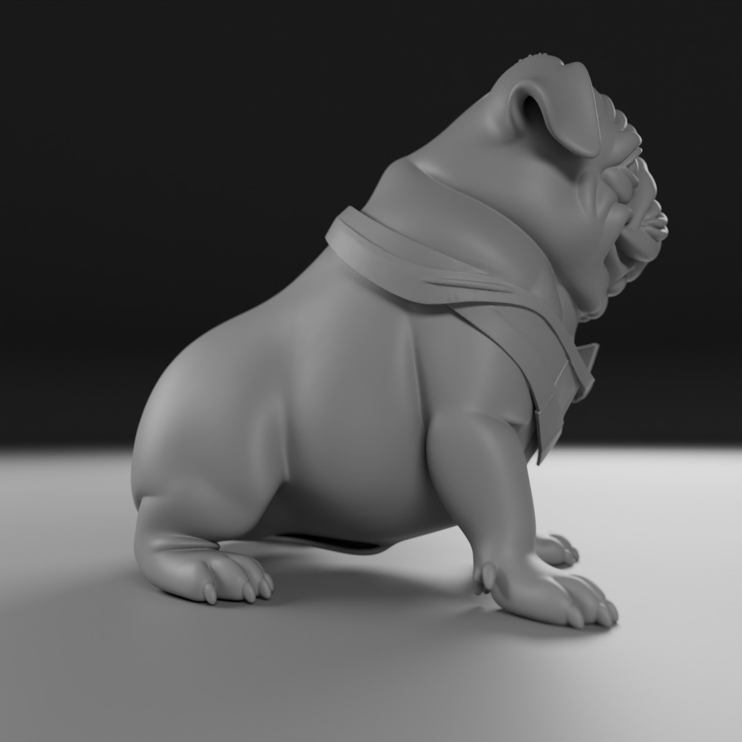 Pug dog 3D print model_5