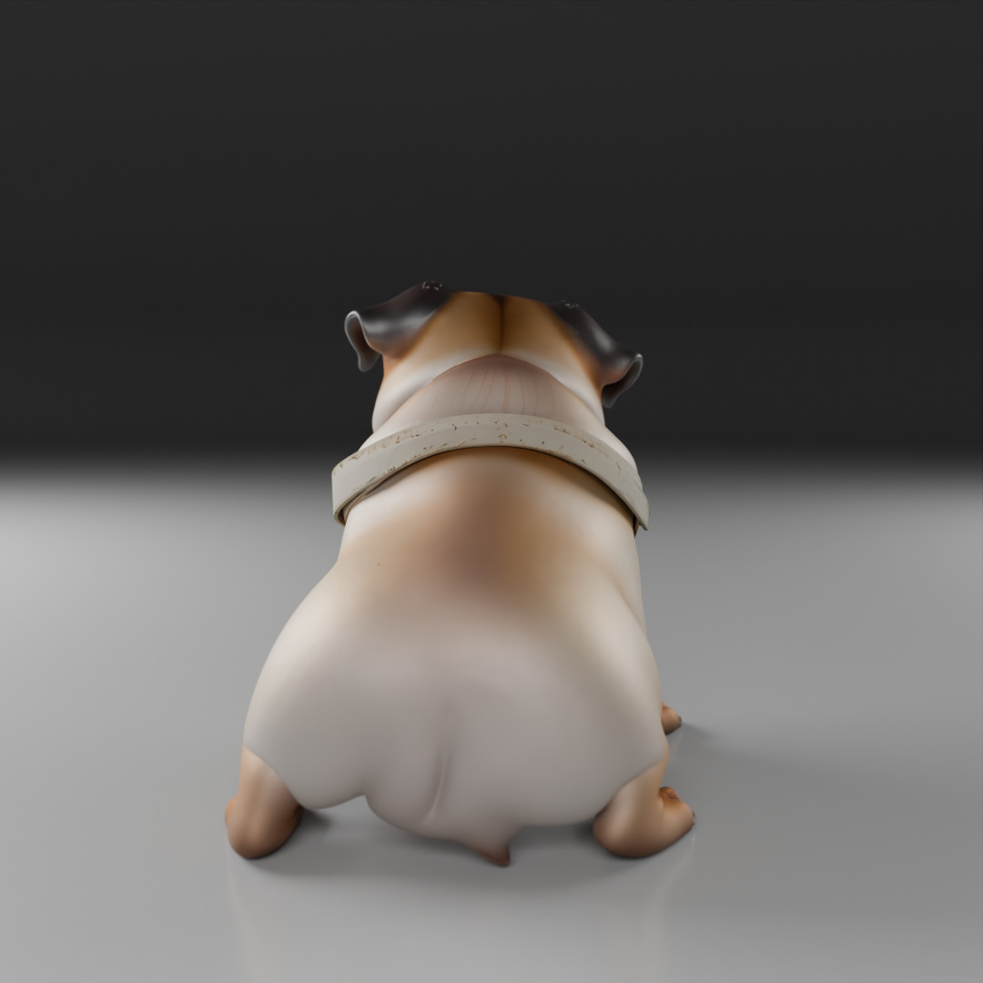 Pug dog 3D print model_11