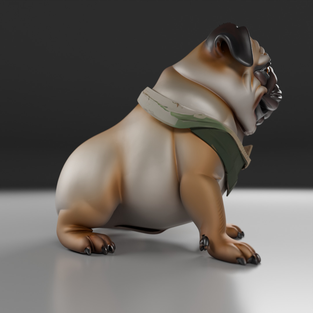 Pug dog 3D print model_19
