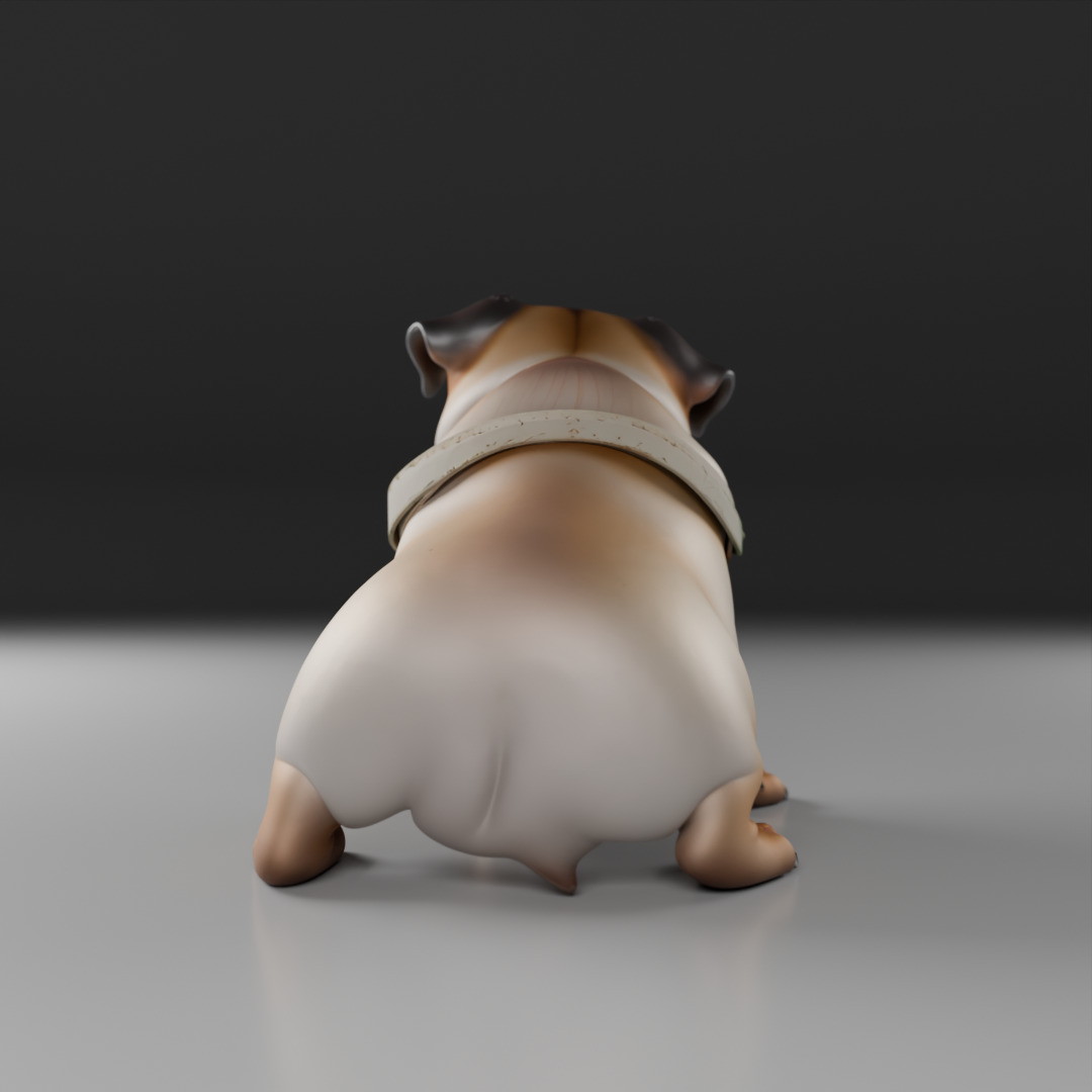 Pug dog 3D print model_15