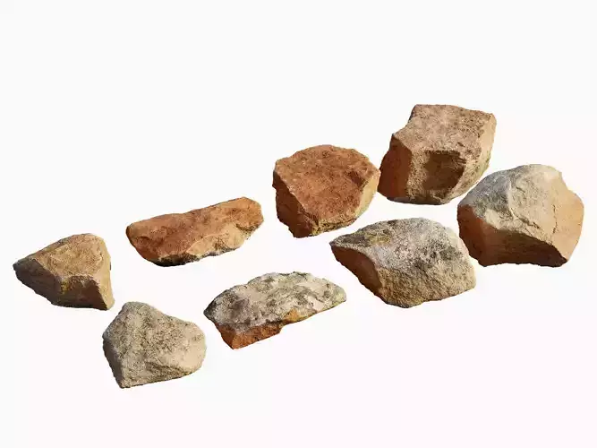 Red Sandstone Rocks Collection 01 Low-poly 3D model
