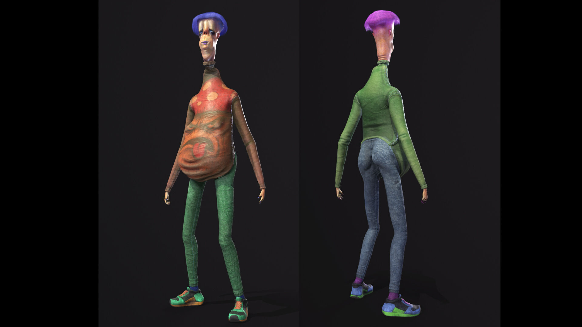 Cartoon-Style Human 1 Low-poly 3D model_17