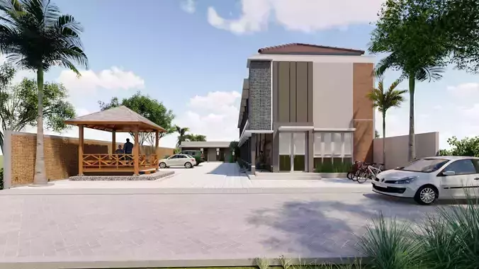 Modern Guest House  Compact 3D Architectural Model