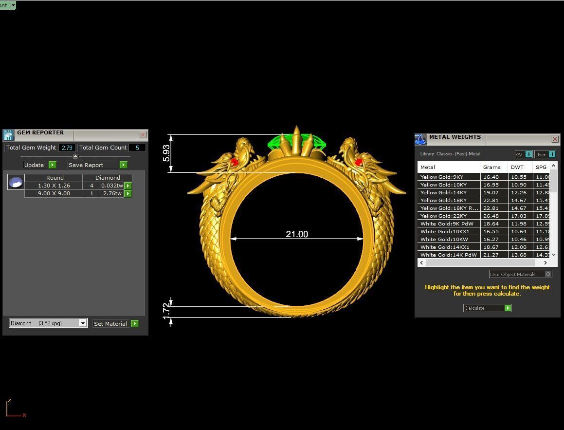 47a  Asian Dragon Ring  3D print model_2