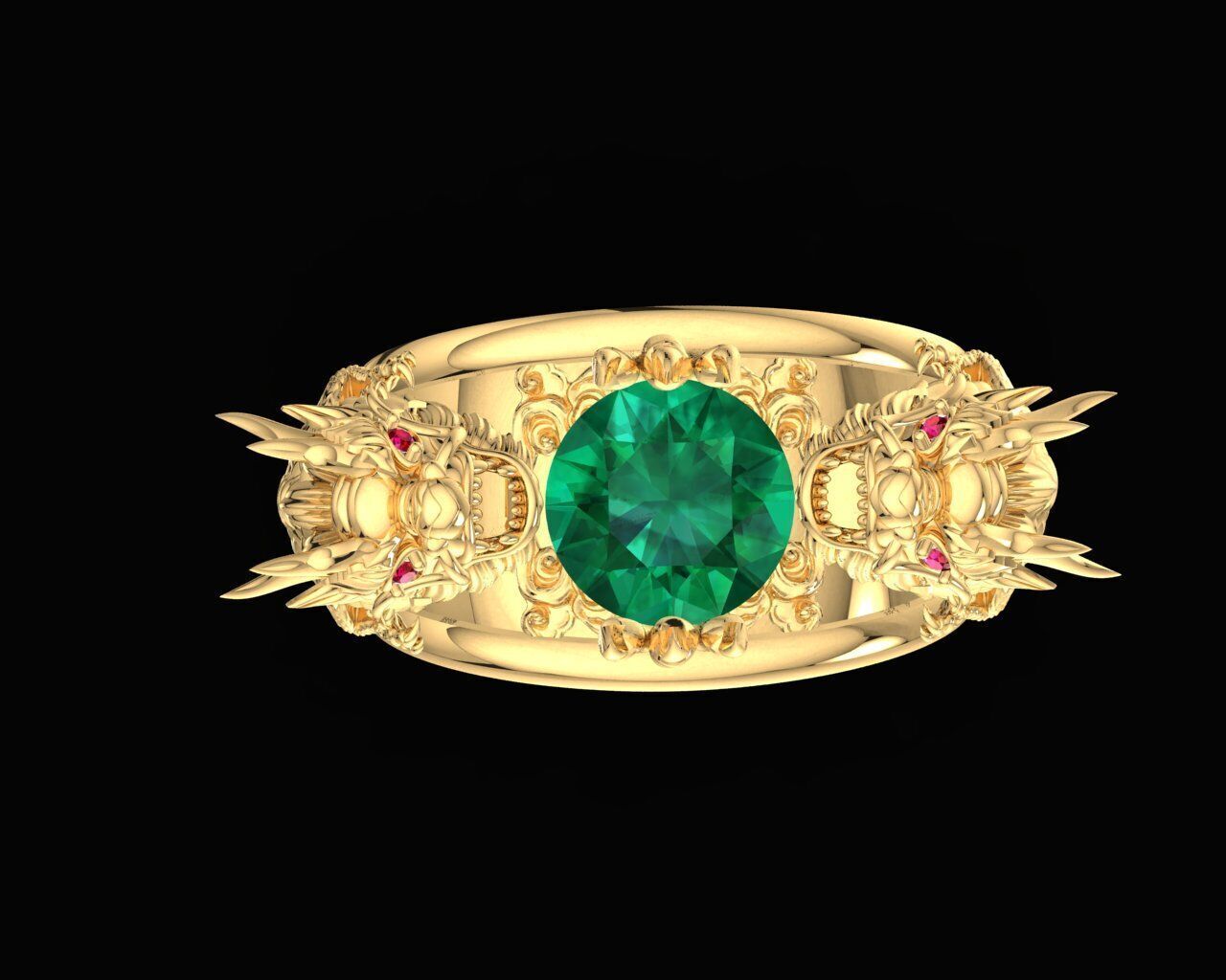 47a  Asian Dragon Ring  3D print model_5