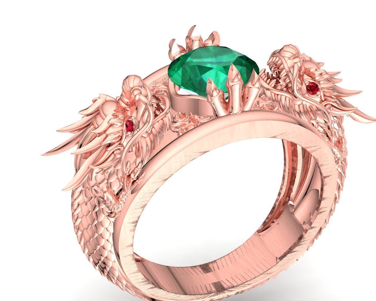 47a  Asian Dragon Ring  3D print model_6