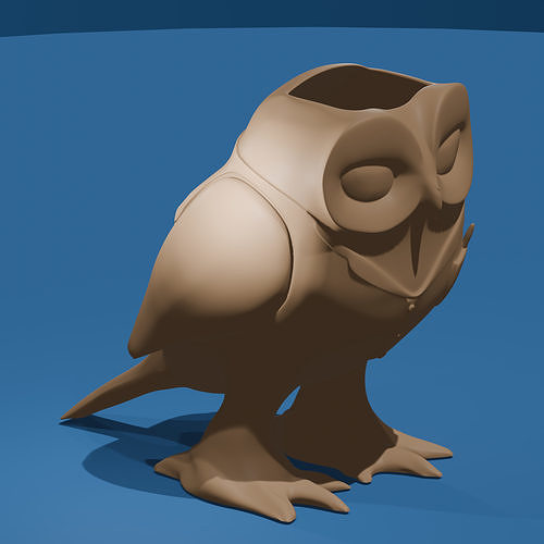 Owl Pencil Holder STL File  Original Cute Bird File 3D print model