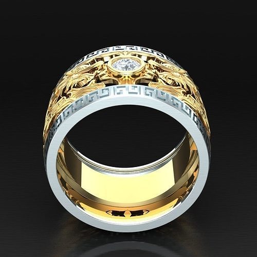 Popular Diamond Man Ring Jewelry 3MR089 3D model