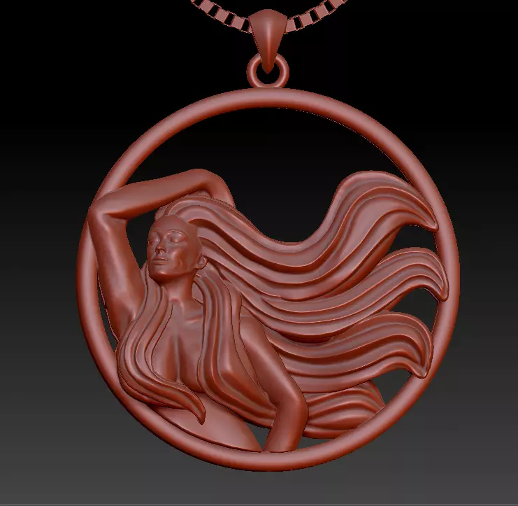 Virgo Zodiac Sign Pendant 3D print model_0