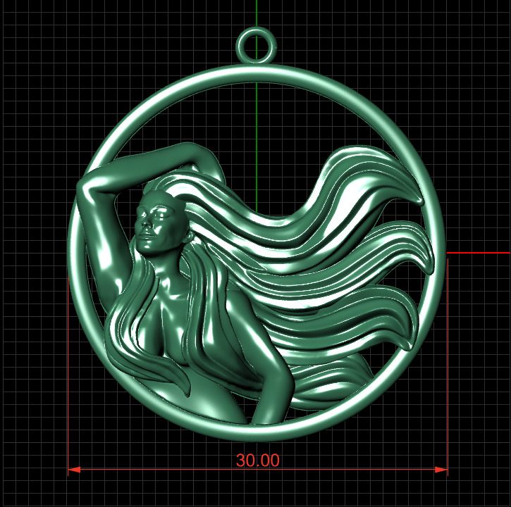 Virgo Zodiac Sign Pendant 3D print model_8