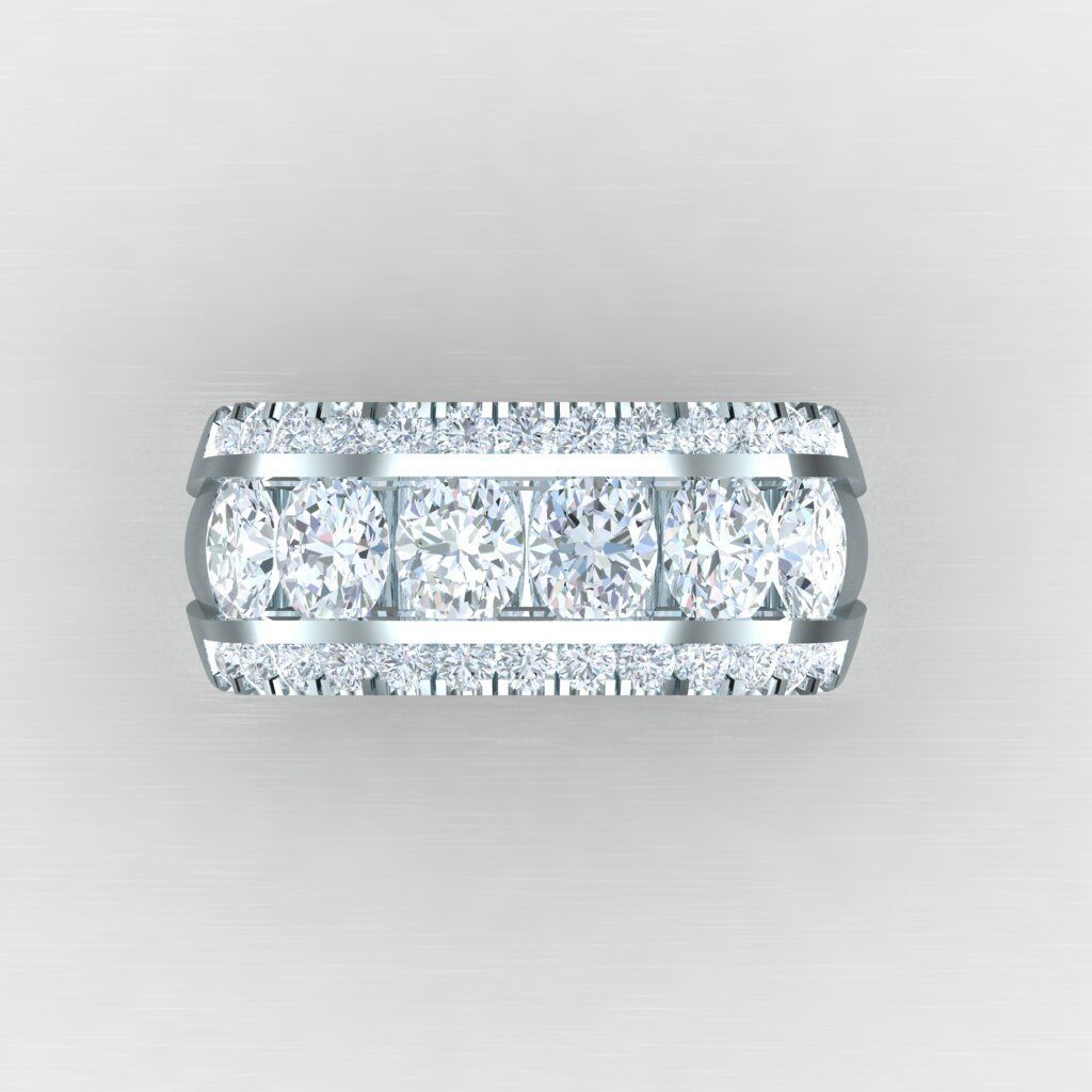 Light Gold Diamond Men Ring 2MR002 3D model_9