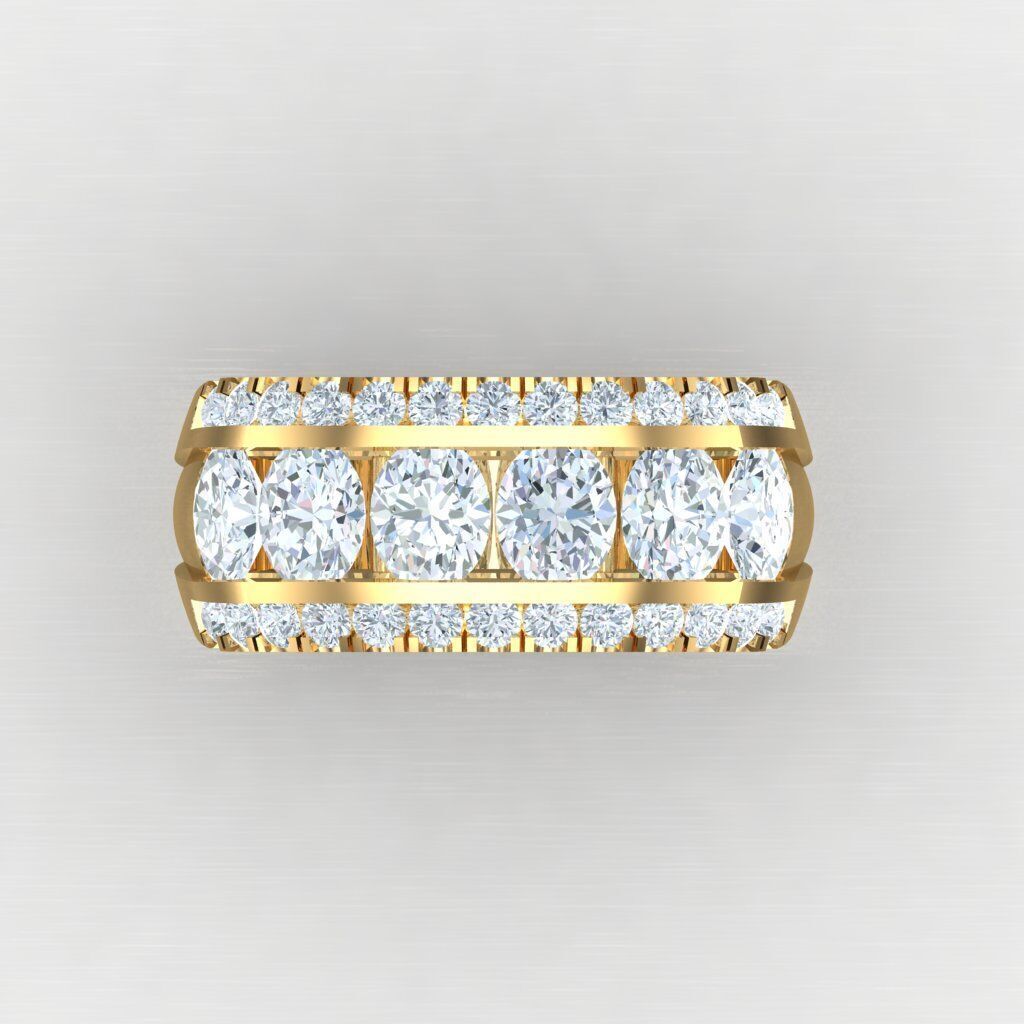 Light Gold Diamond Men Ring 2MR002 3D model_10