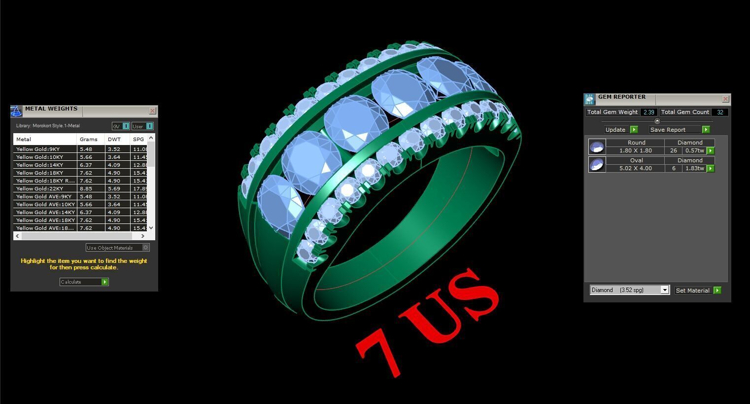 Light Gold Diamond Men Ring 2MR002 3D model_4