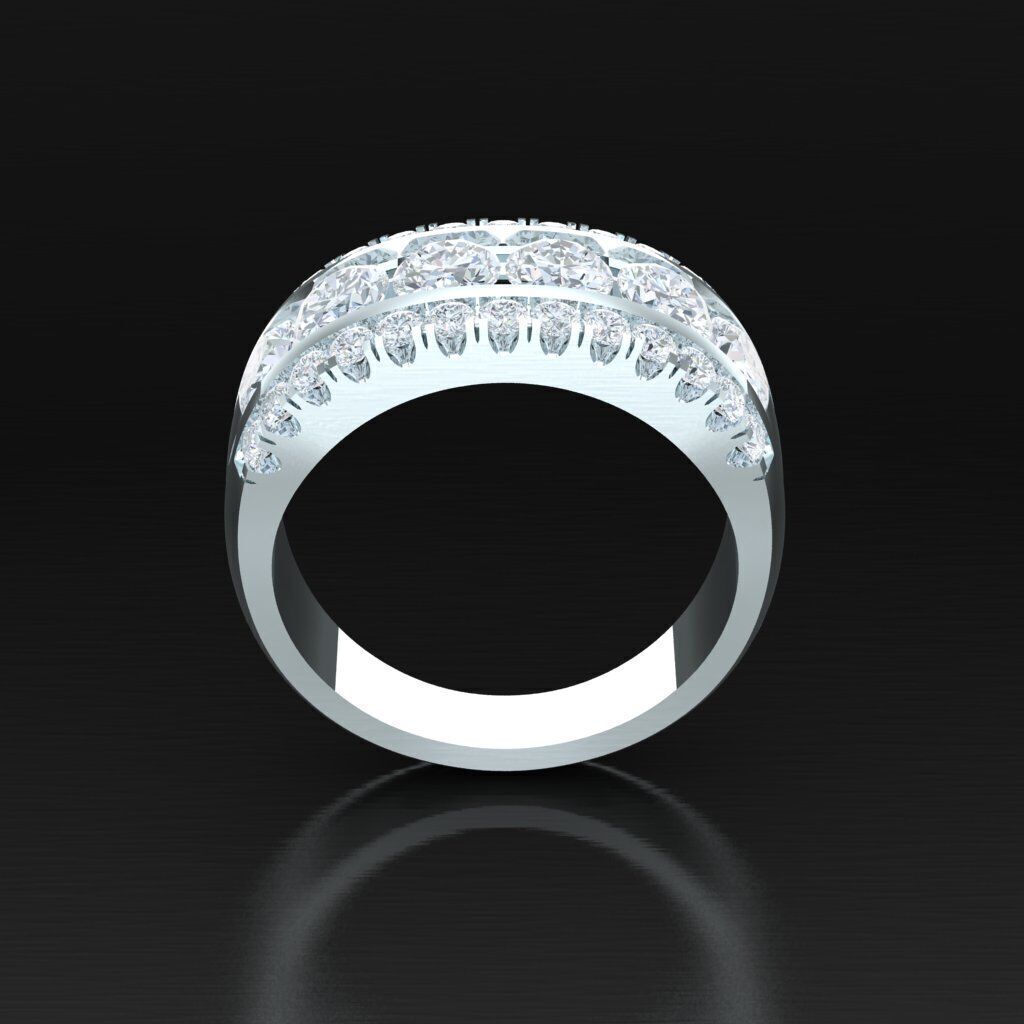 Light Gold Diamond Men Ring 2MR002 3D model_7