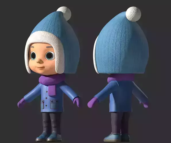cartoon boy child winter clothing