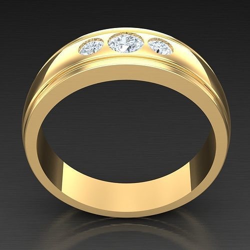 Popular Diamond Man Ring Jewelry 3MR070 3D model
