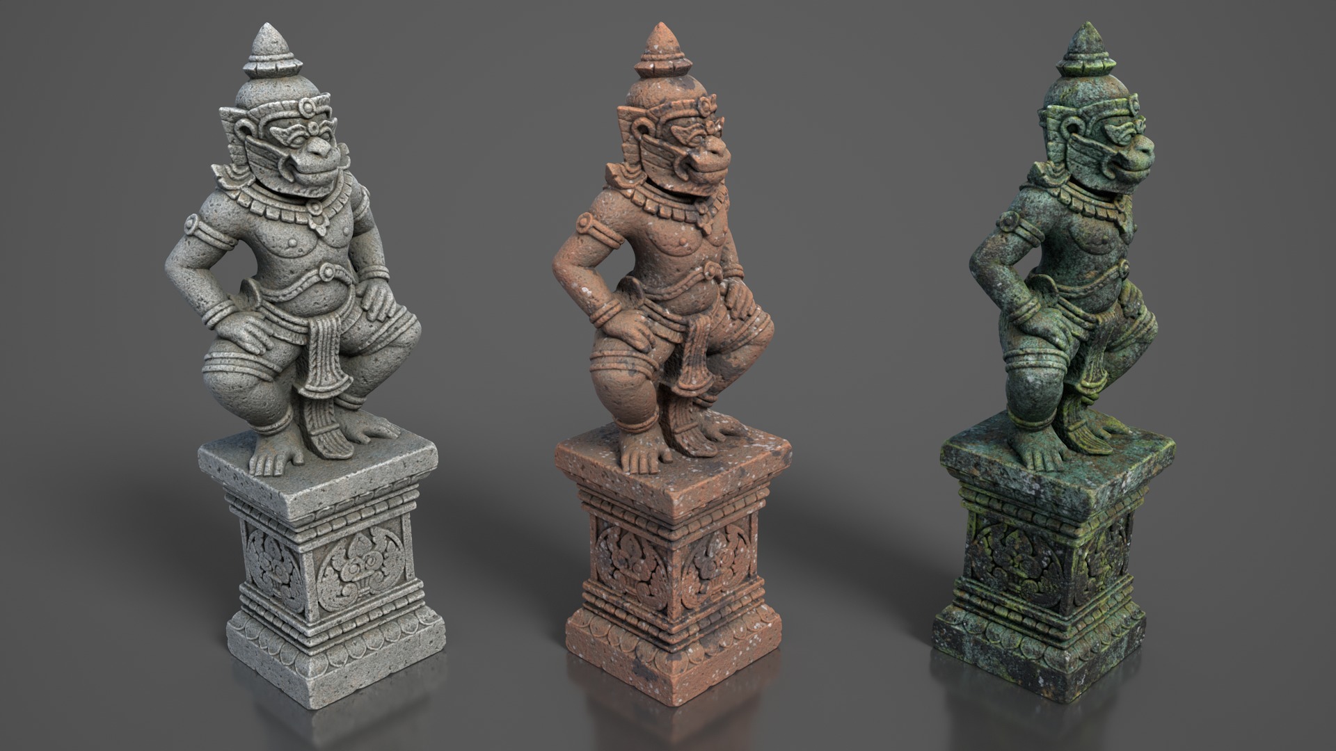 Ancient Khmer Statues Pack A-250523 3D Model Collection_11