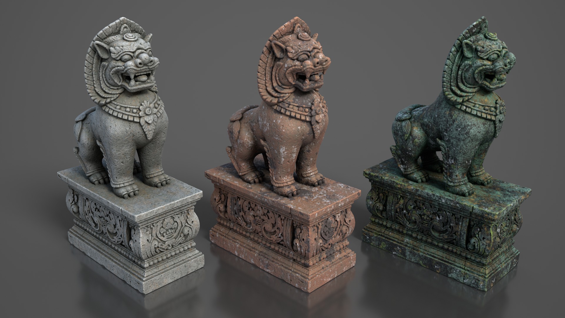 Ancient Khmer Statues Pack A-250523 3D Model Collection_9