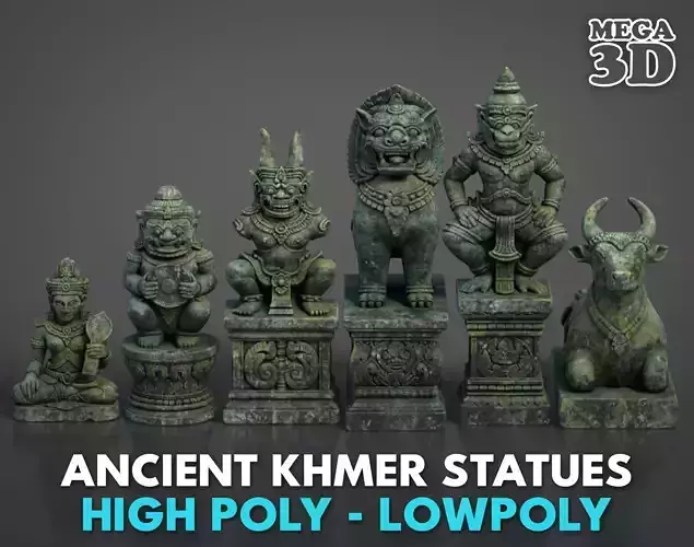Ancient Khmer Statues Pack A-250523