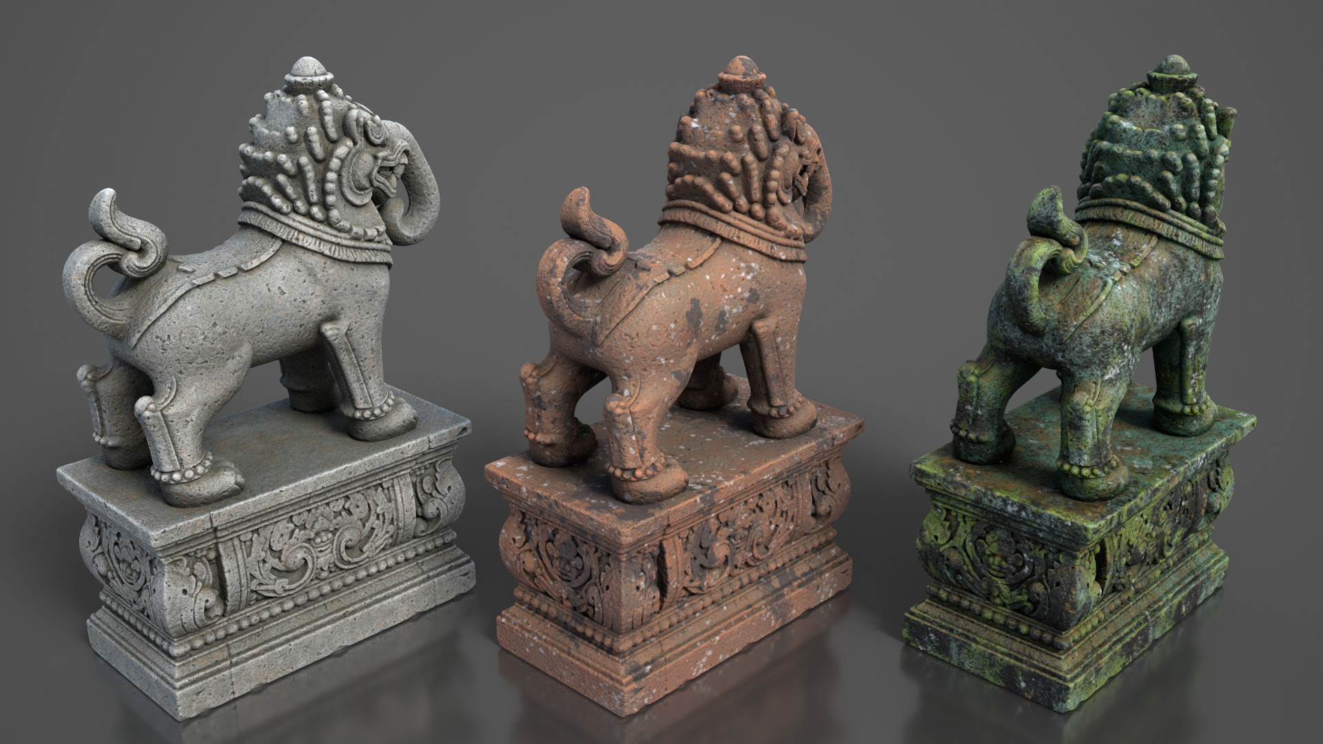 Ancient Khmer Statue19-250523 Low-poly 3D model_4