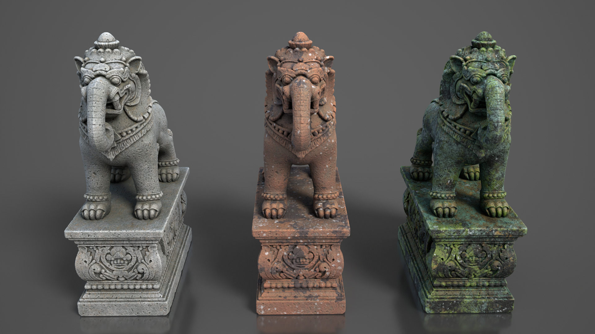 Ancient Khmer Statue19-250523 Low-poly 3D model_1