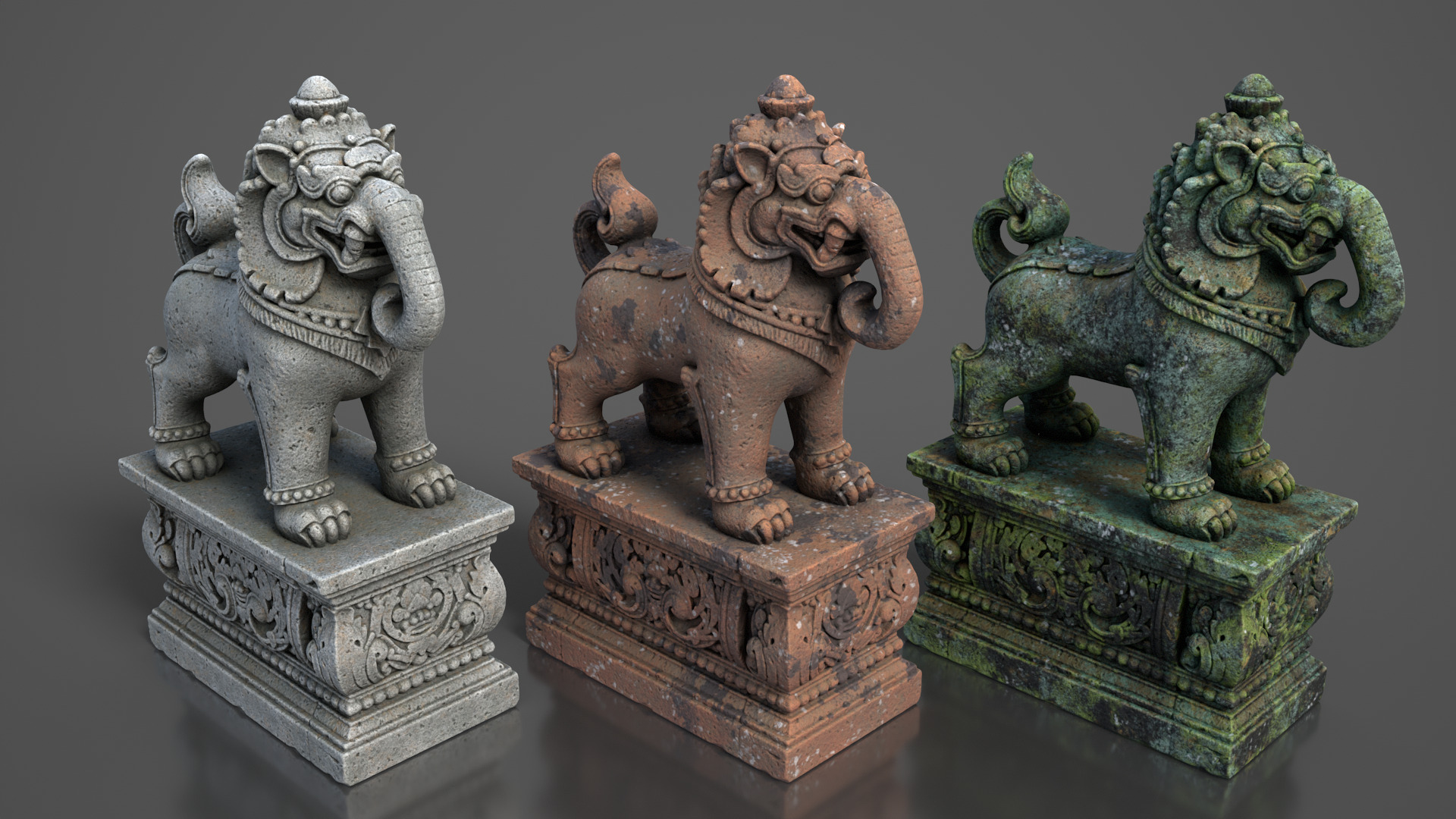 Ancient Khmer Statue19-250523 Low-poly 3D model_2