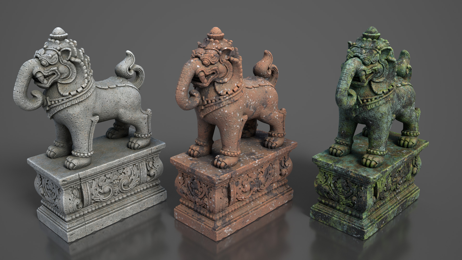 Ancient Khmer Statue19-250523 Low-poly 3D model_8