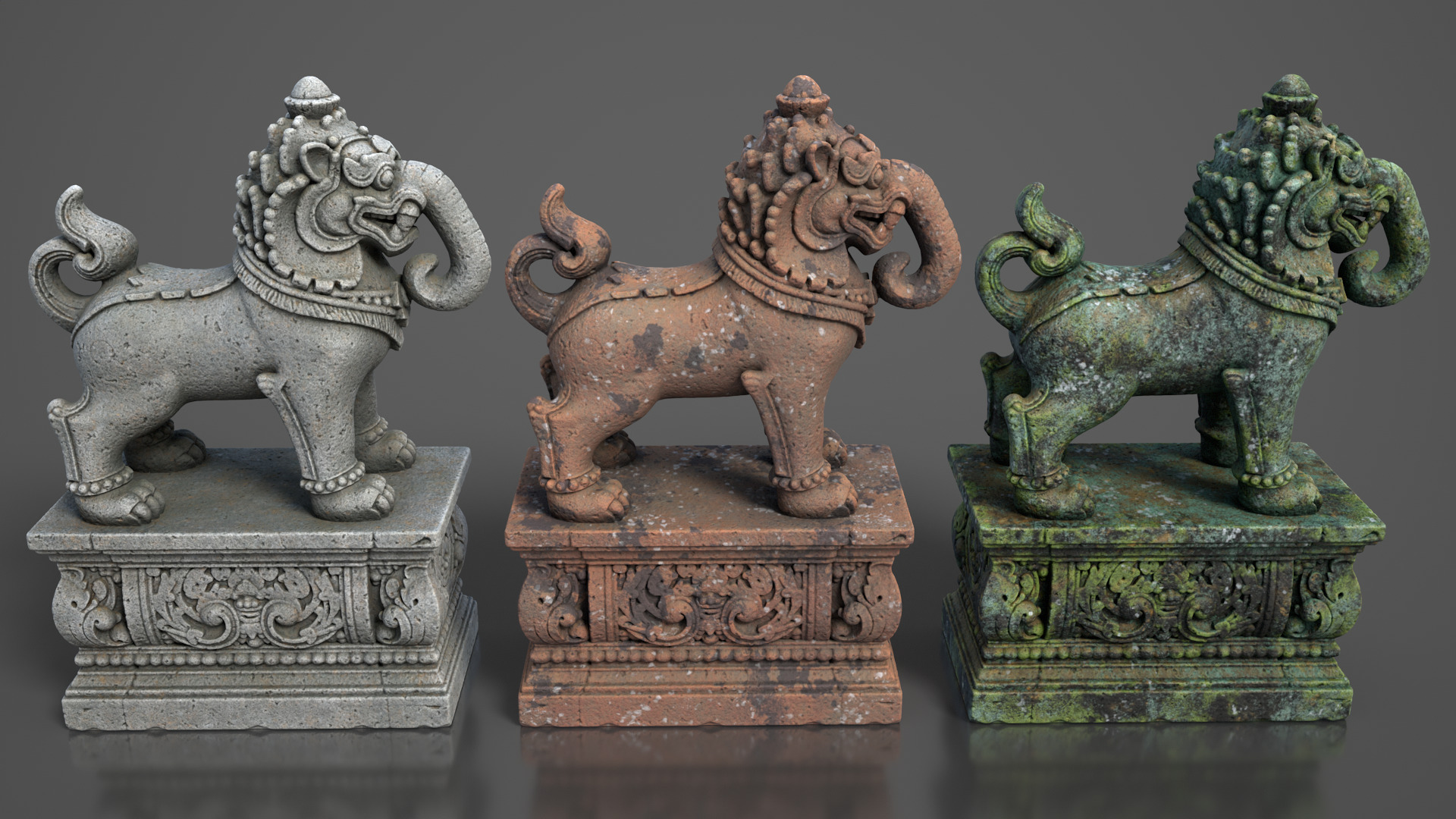 Ancient Khmer Statue19-250523 Low-poly 3D model_3