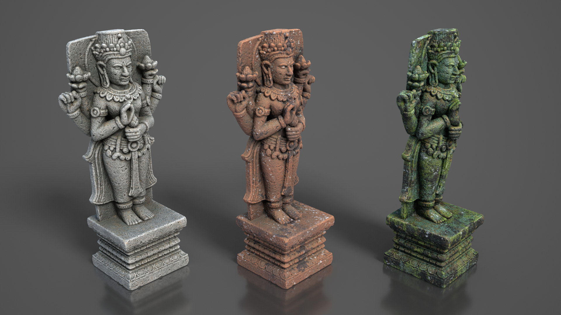 Ancient Khmer Statue20-250523 Low-poly 3D model_2