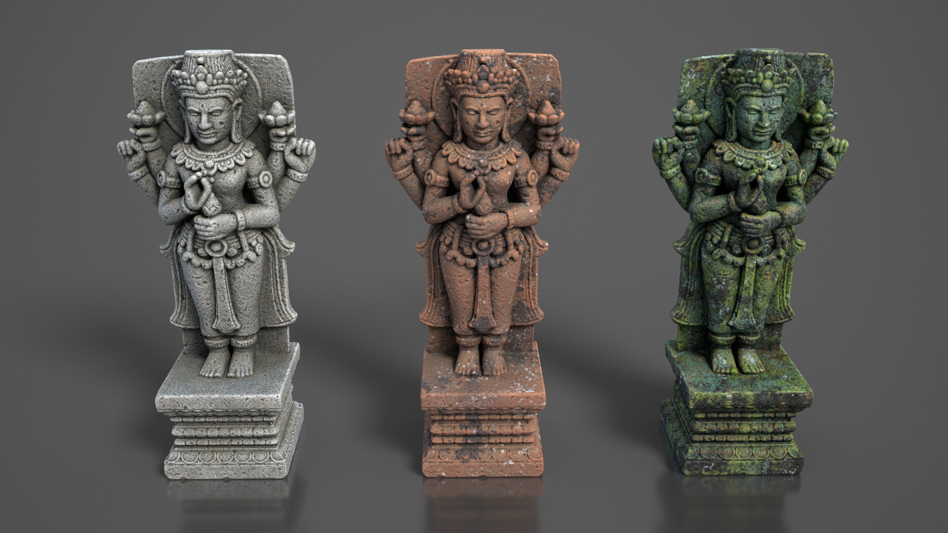 Ancient Khmer Statue20-250523 Low-poly 3D model_1