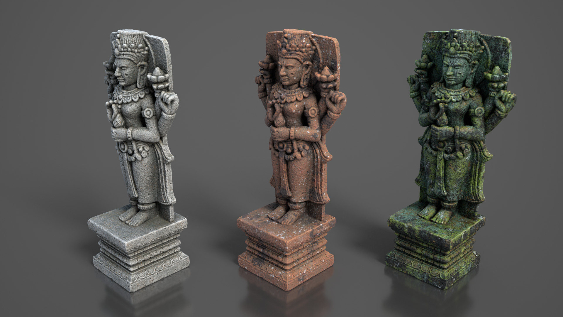 Ancient Khmer Statue20-250523 Low-poly 3D model_8