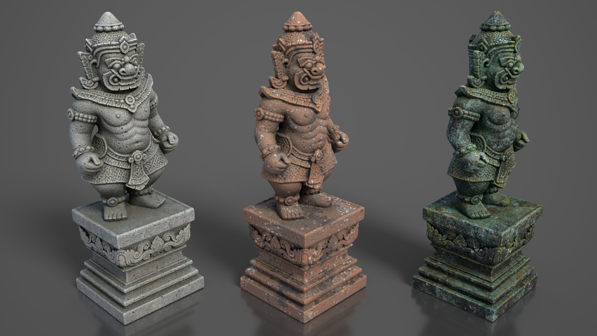 Ancient Khmer Statue21-250523 Low-poly 3D model_2