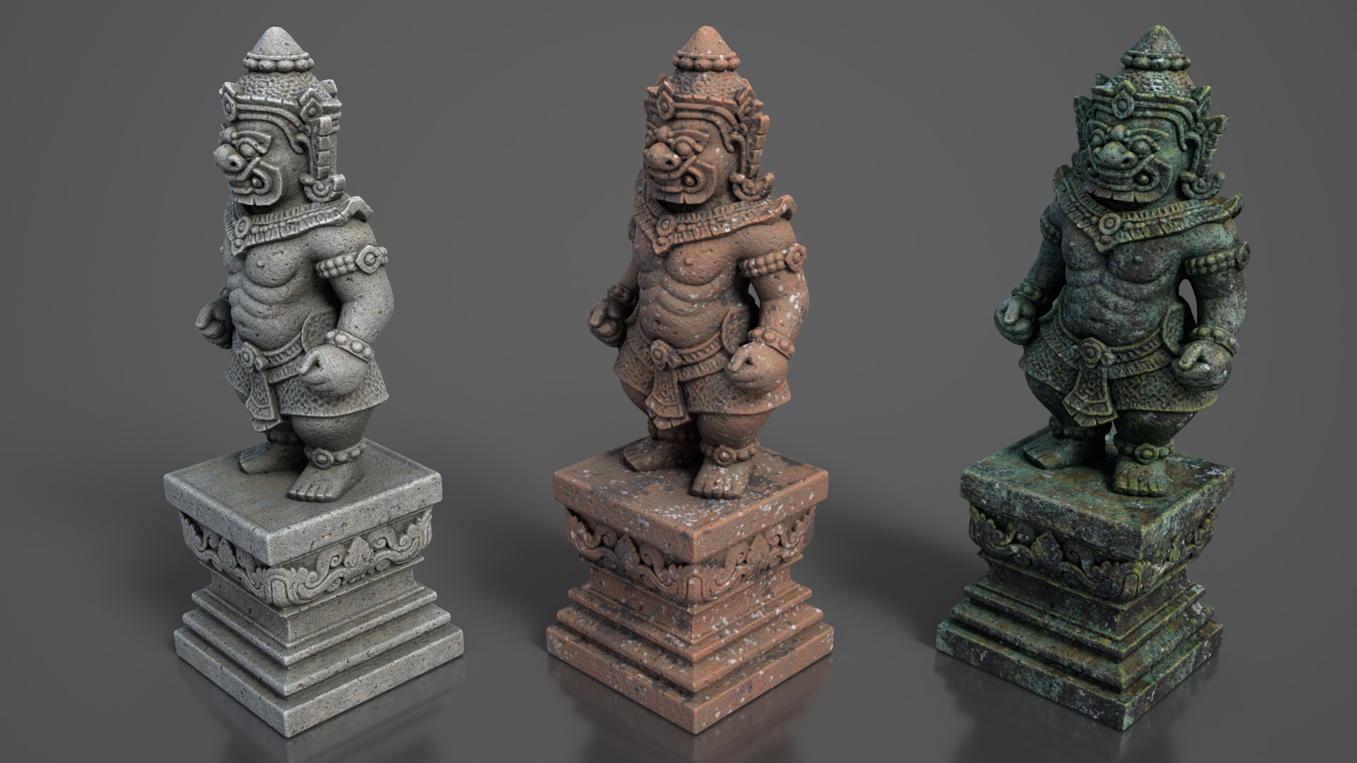Ancient Khmer Statue21-250523 Low-poly 3D model_8