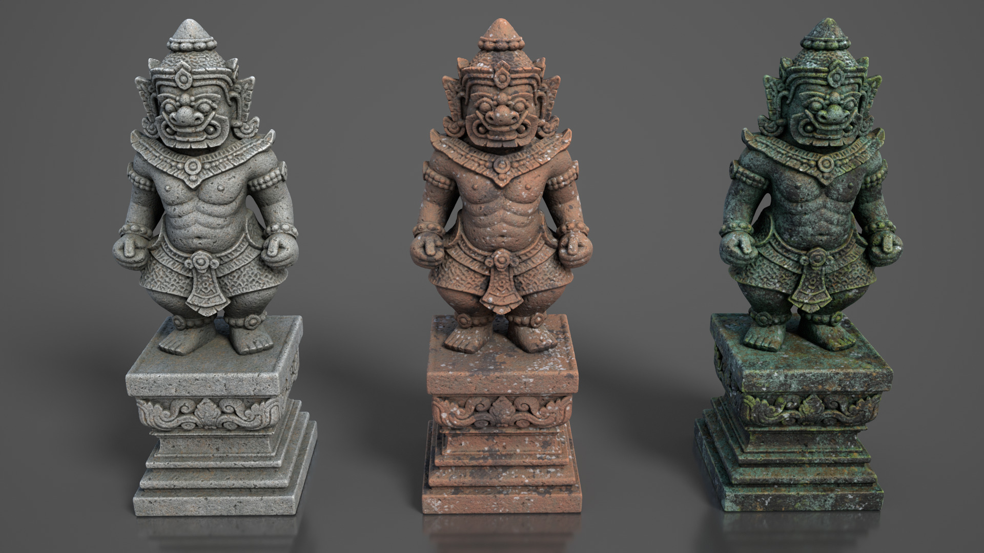 Ancient Khmer Statue21-250523 Low-poly 3D model_1