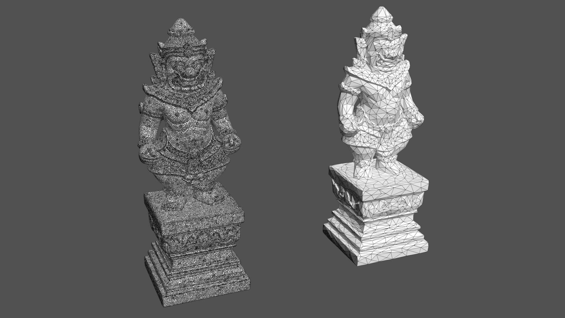 Ancient Khmer Statue21-250523 Low-poly 3D model_9