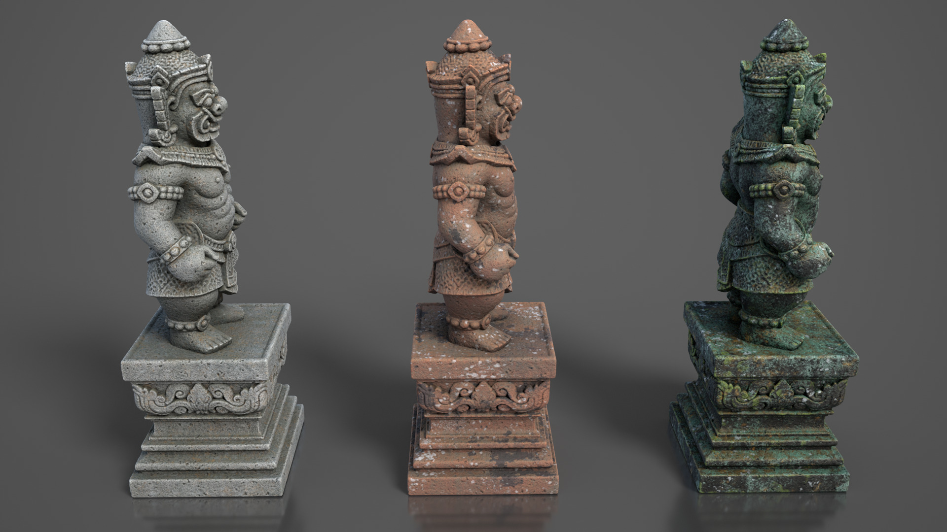 Ancient Khmer Statue21-250523 Low-poly 3D model_3