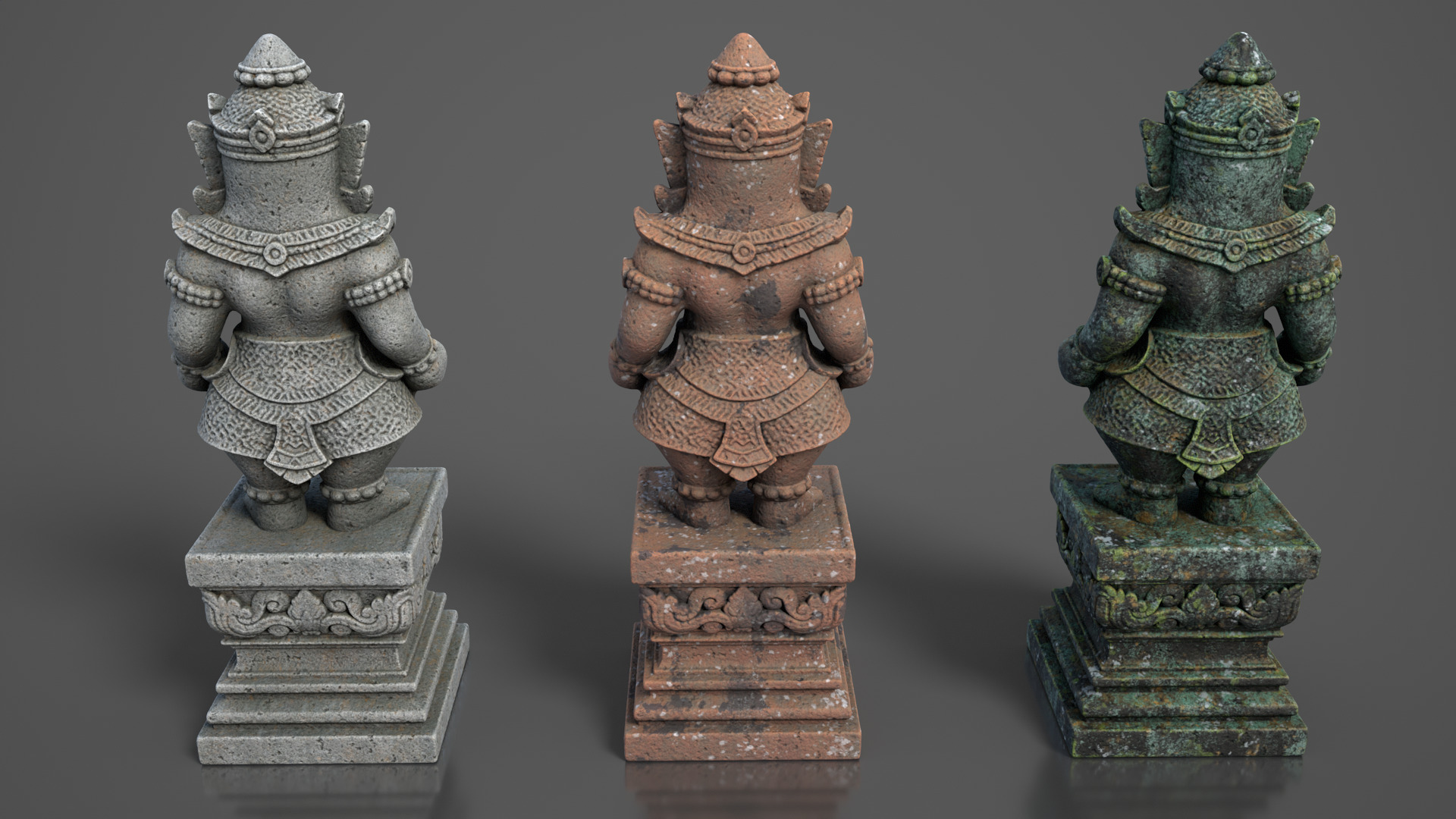 Ancient Khmer Statue21-250523 Low-poly 3D model_5
