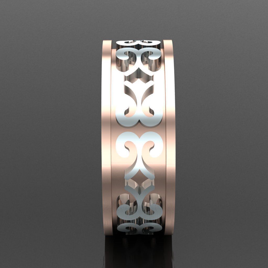 Light Gold Diamond Men Ring 2MR020 3D model_11