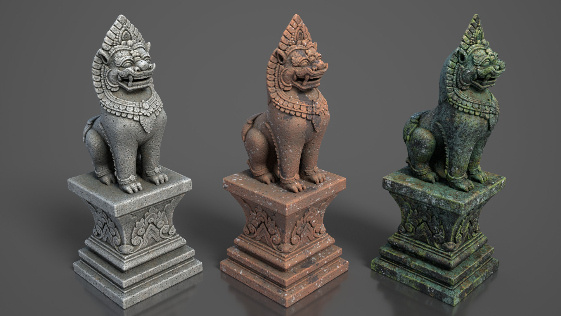 Ancient Khmer Statue22-250523 Low-poly 3D model_2