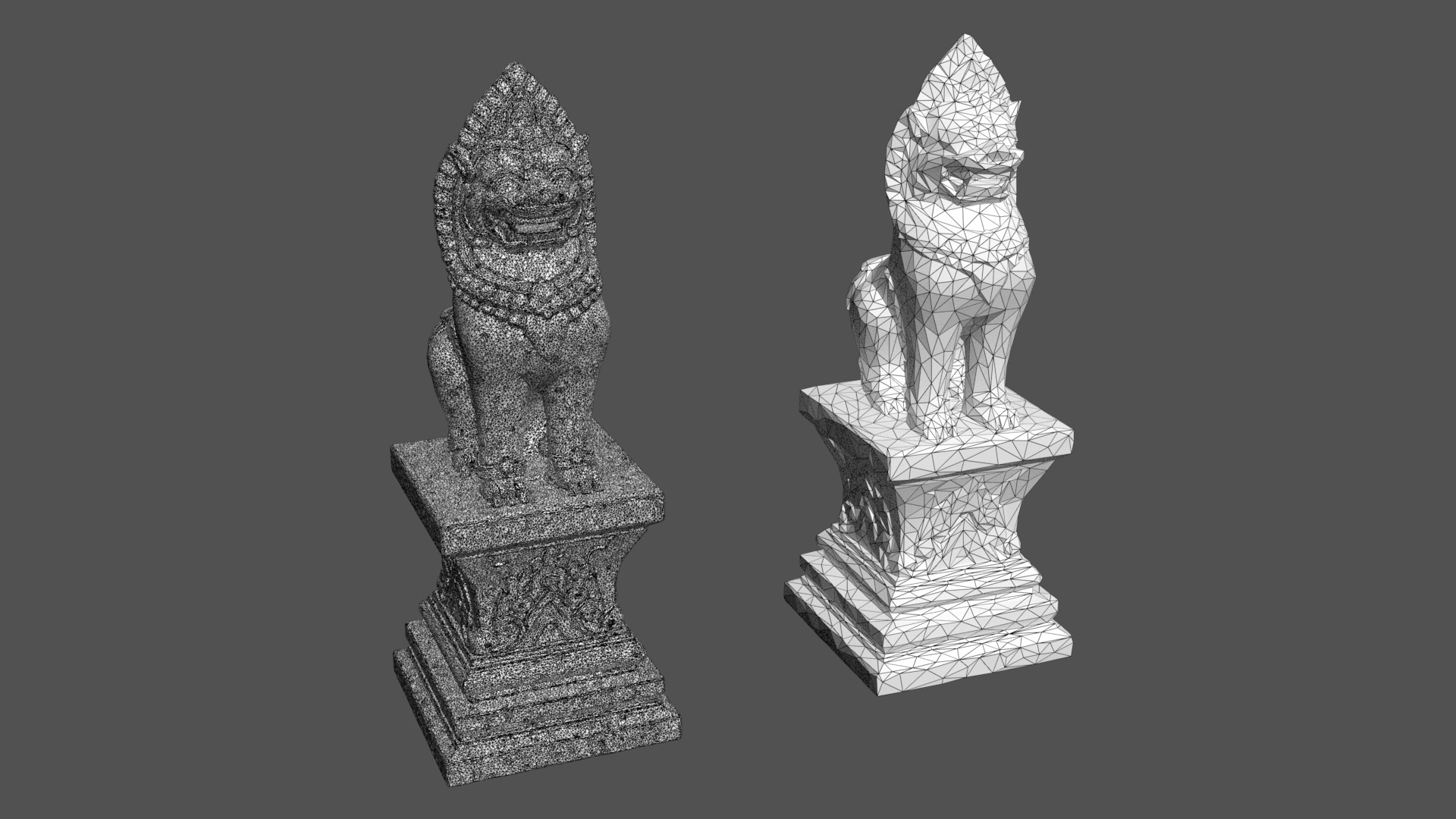 Ancient Khmer Statue22-250523 Low-poly 3D model_9