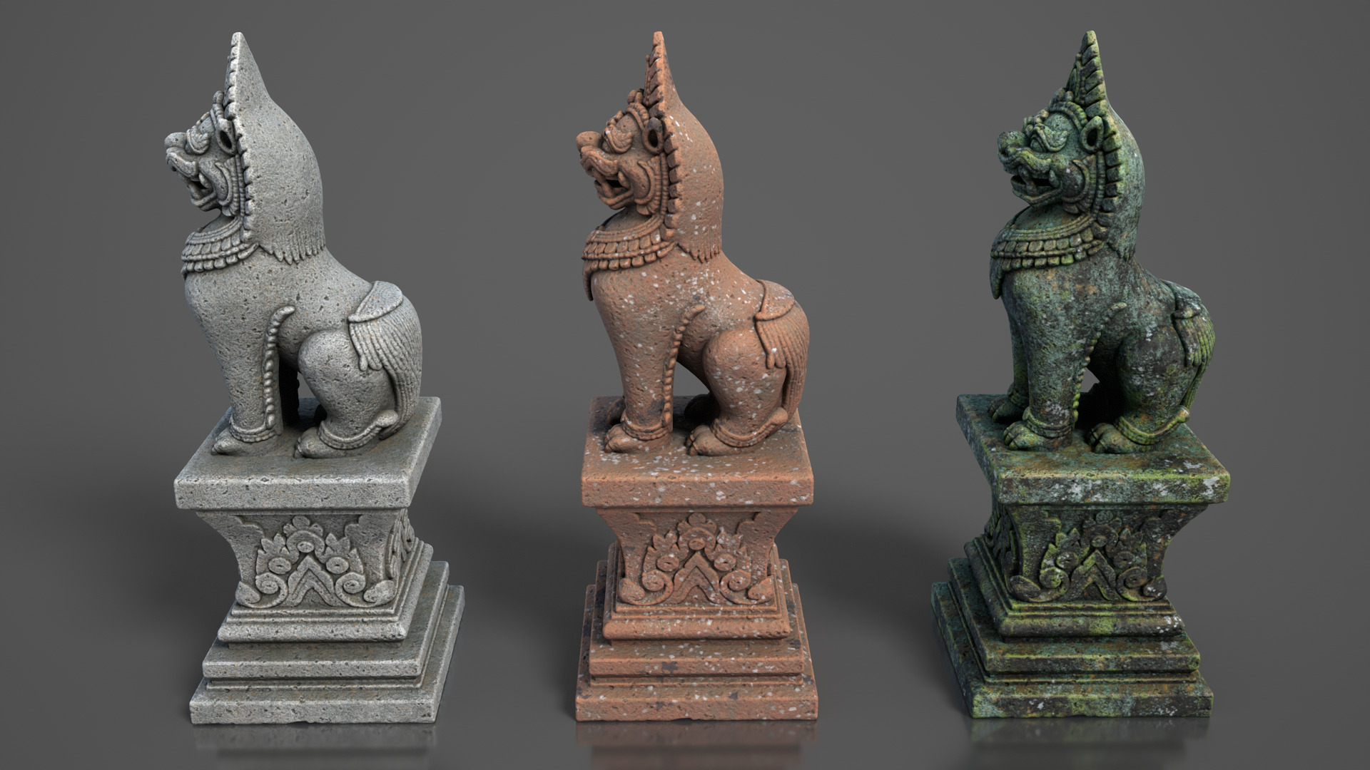Ancient Khmer Statue22-250523 Low-poly 3D model_7