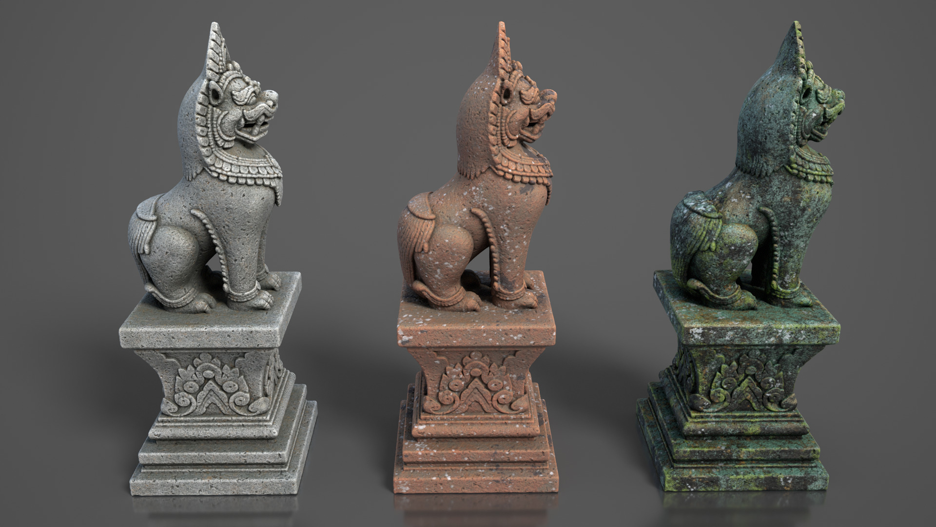 Ancient Khmer Statue22-250523 Low-poly 3D model_3