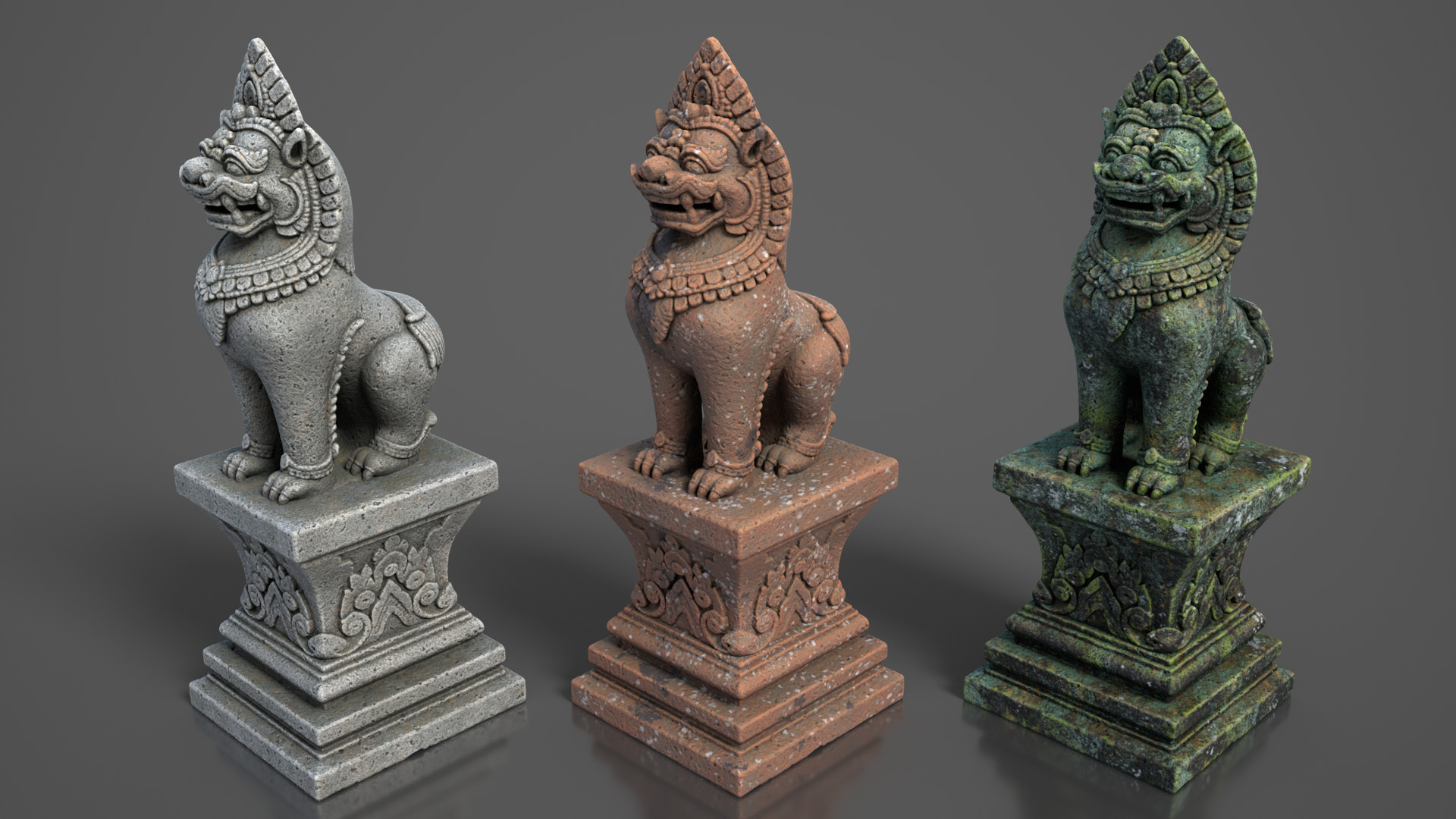 Ancient Khmer Statue22-250523 Low-poly 3D model_8