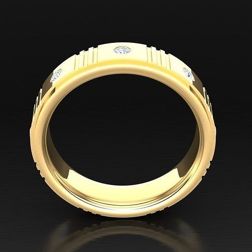 Popular Diamond Man Ring Jewelry 3MR051 3D model